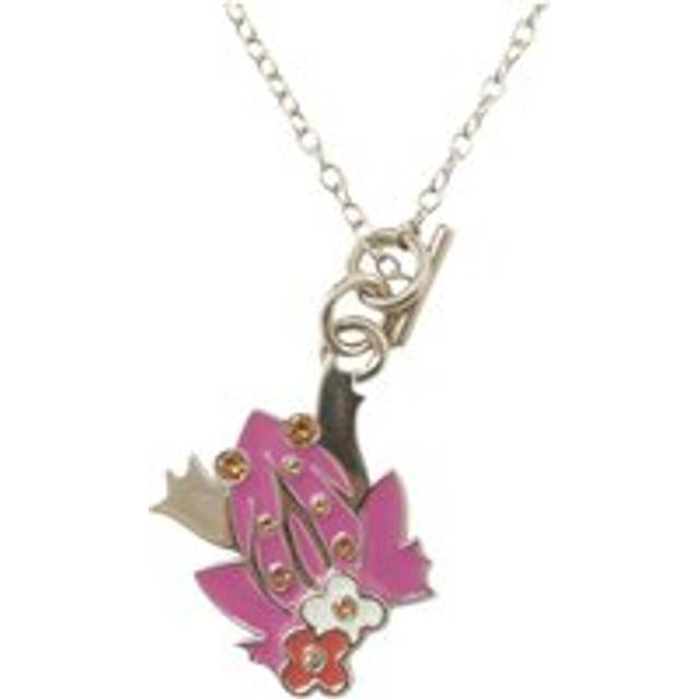 Womens Preloved Frog Pendant Necklace Pink Enamel Crystals Wo - One Size