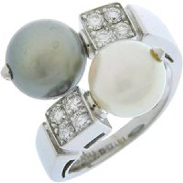 Womens Preloved Pearls Diamond Ring Modern Design Wo - Silver - Grey - One Size