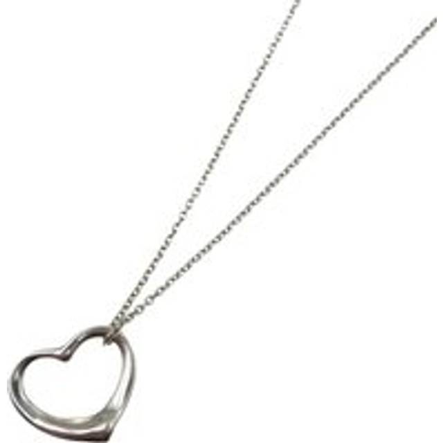 Womens Preloved Open Heart Pendant Necklace Wo - Silver - Grey - One Size