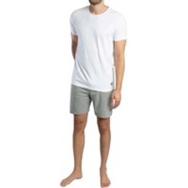 Charlie Lounge Pyjama Set - Bright White/Grey Marl