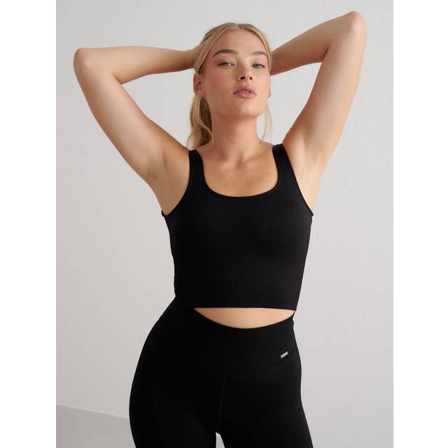 Aim'n - Bh-topp Ribbed Seamless Shaping Bralette - Svart
