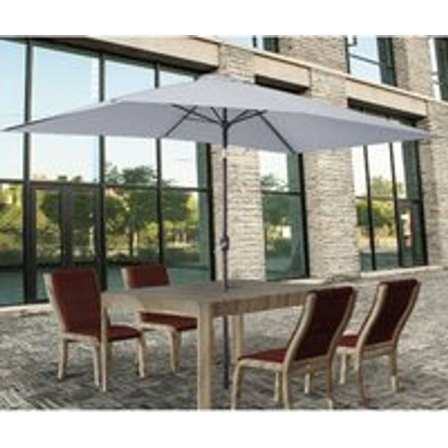 Greenbay 2x3m Garden Parasol Umbrella Patio Outdoor Sun Shade Aluminium Crank Tilt Mechanism Grey