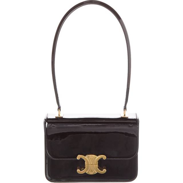 Celine Teen Garance Bag In Patent Calfskin - Black (Size 7 x 5 x 3 IN (18.5 x 13.5 x 7 CM))