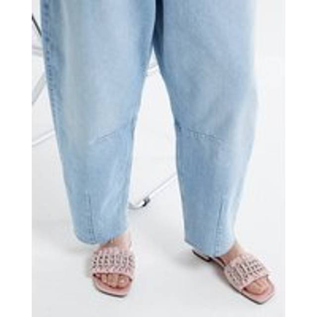 River Island Womens Pink Embellished Ruched Flat Sandals - 4