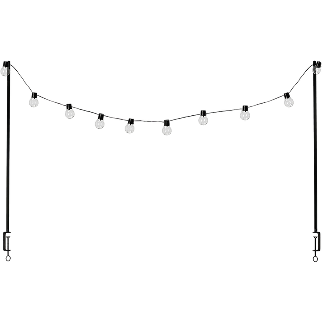 Table Clamp With Solar Lights Black - Multi (*)