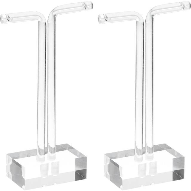 2pcs 4" height acrylic t bar earring display stand jewelry storage rack, clear