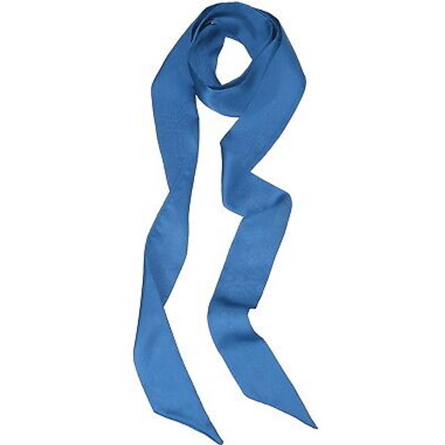 Stylish ribbon scarf long silk solid color skinny scarves mist blue