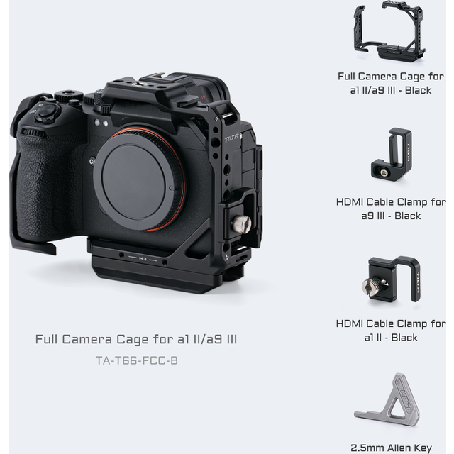 Tilta full camera cage w/hdmi cable clamp ta-t66-fcc-b for sony a1 ii/a9 iii