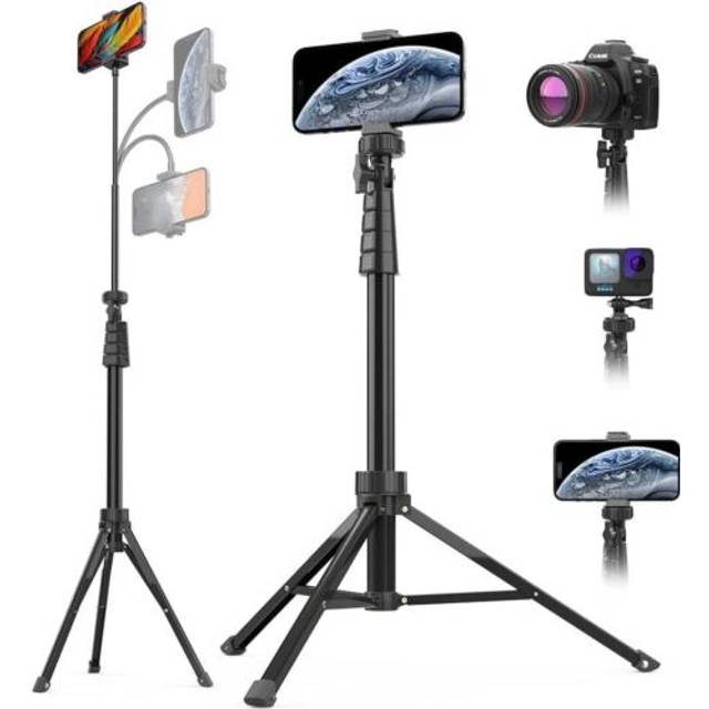 Aureday 88 Flexible Phone Tripod with 14.95 Gooseneck  Remote and Phone Holder  Overhead Cell Phone Stand?Selfie Stick for Video Recording  Compatible