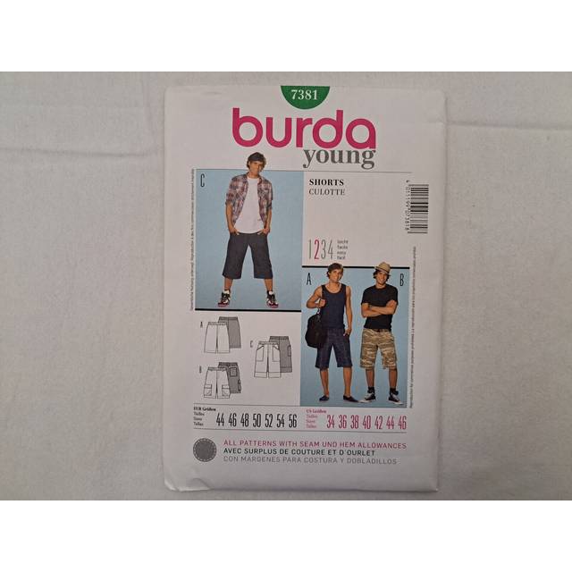 Burda Sewing Pattern 7381 Men 34-46 Shorts