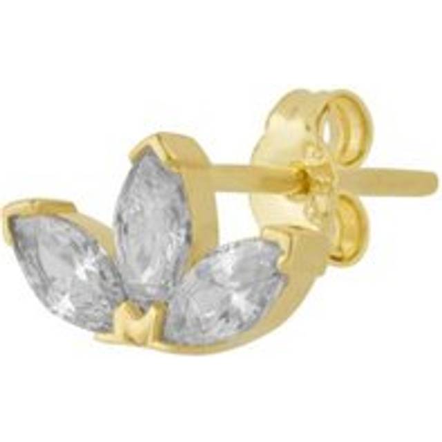 Womens 14ct Solid Gold Crown Single Earring - Metallics - One Size