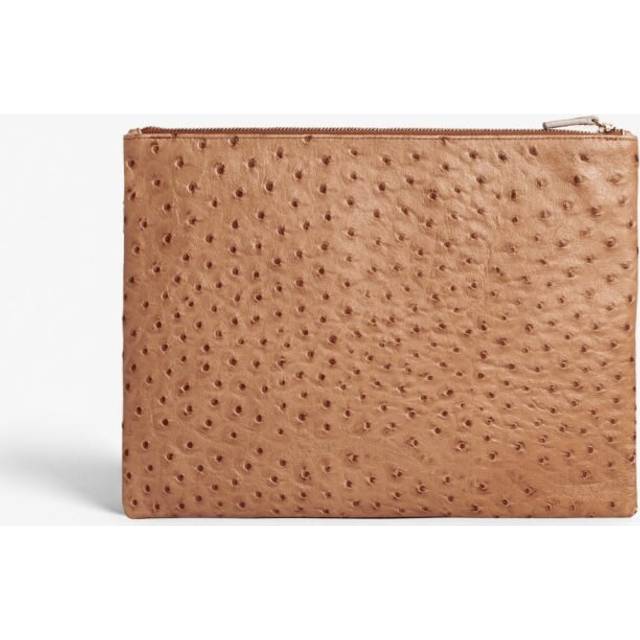 The Case Factory Small Clutch Ostrich Camel