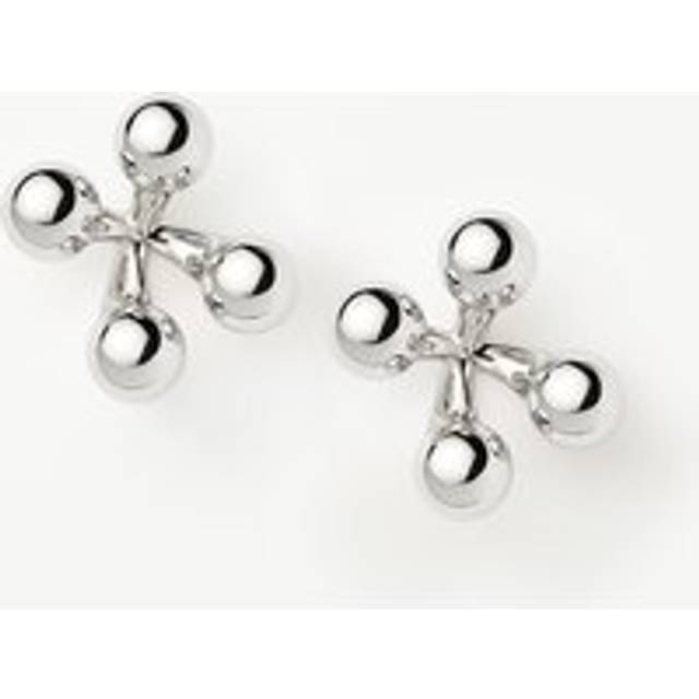 Atom Oversized Stud Earrings | Silver Plated