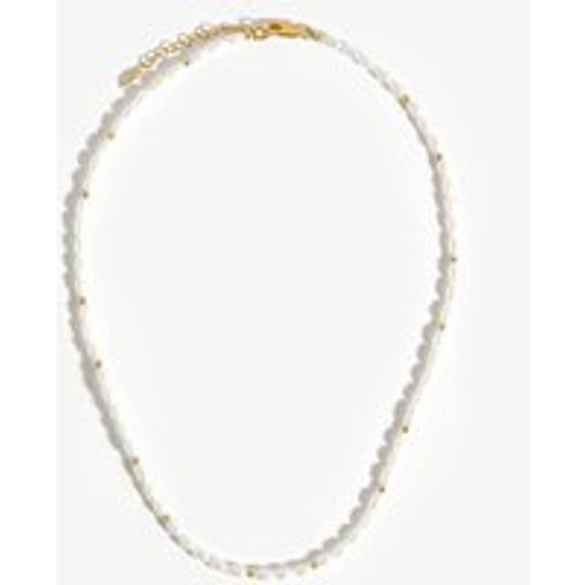 Short Seed Pearl Beaded Necklace | 18ct Gold Plated/Pearl