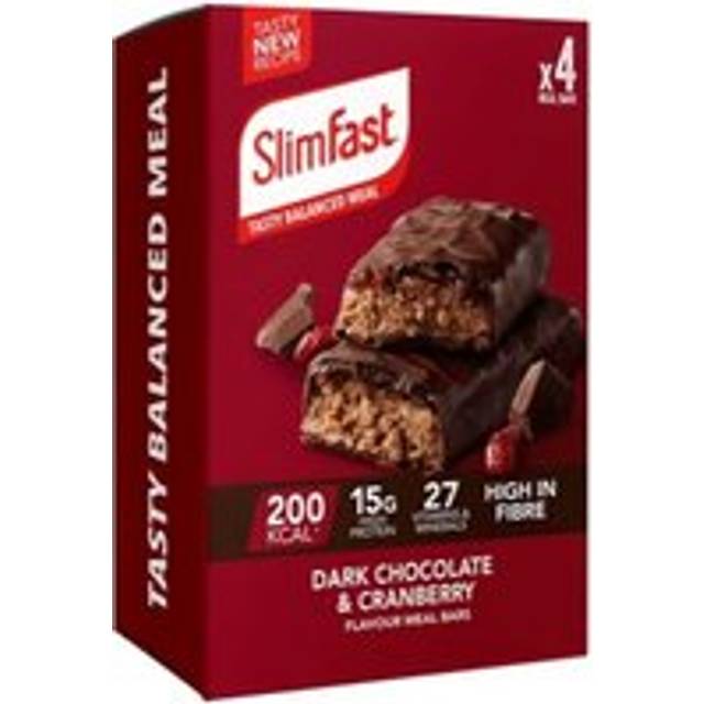 Slimfast Meal Replacement Bar Dark Chocolate Cranberry 4 x 60g
