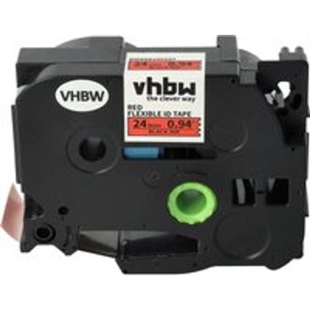 Vhbw - 1x Label Tape compatible with Brother pt H500LI, H500, P700, E550WVP, E800W, P750 Label Printer 24 mm, Black on Red, Flexible