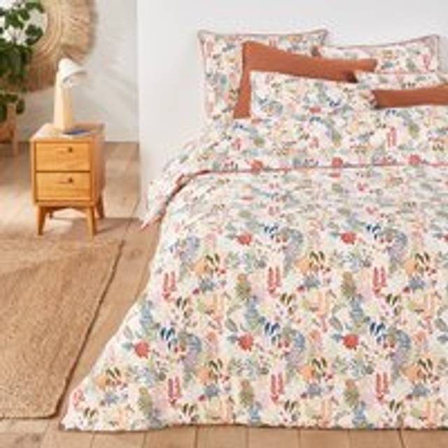 Ecuador Tropical Floral 100% Cotton Percale 200 Thread Count Duvet Cover - Printed - DOUBLE (200X200cm)