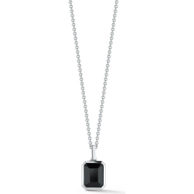 Mateo - sterling silver Emerald Cut onyx necklace - men - Onyx/Sterling Silver - One Size