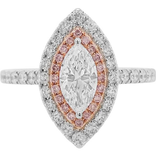 HYT Jewelry - 18kt white gold diamond cocktail ring - women - White Diamond/Pink Diamond/Platinum - 6 - Silver