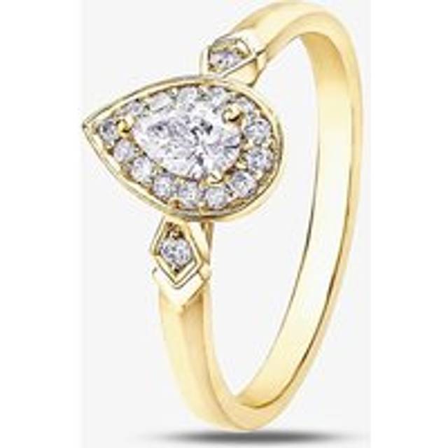 9ct Yellow Gold Pear Shaped 0.33ct Diamond Halo Ring 30980RG/33 M YG