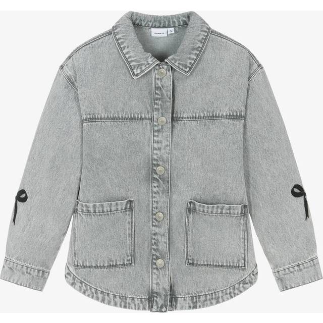 Name It Girls Grey Washed Denim Jacket - 6 year