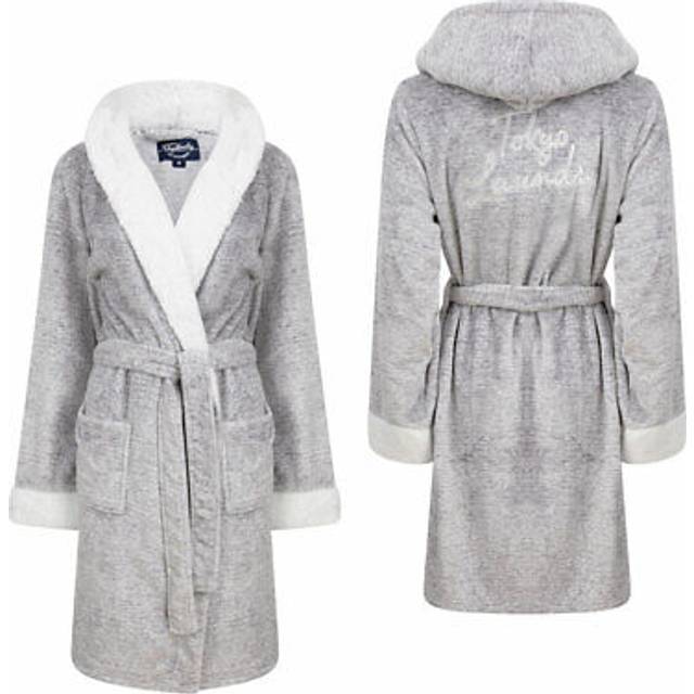 Tokyo laundry dressing gown women's hooded bath robe soft fleece warm sleepwear