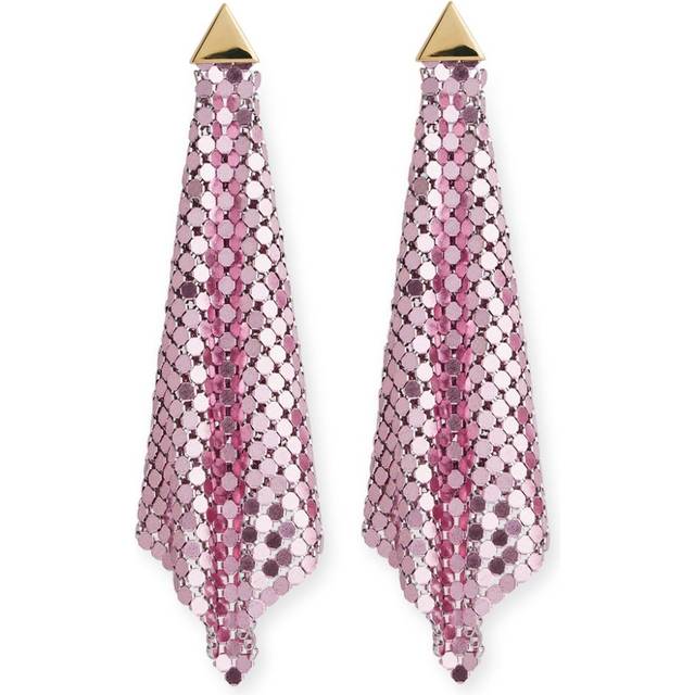 Rabanne - chainmail drop earrings - women - Aluminium - One Size - Pink