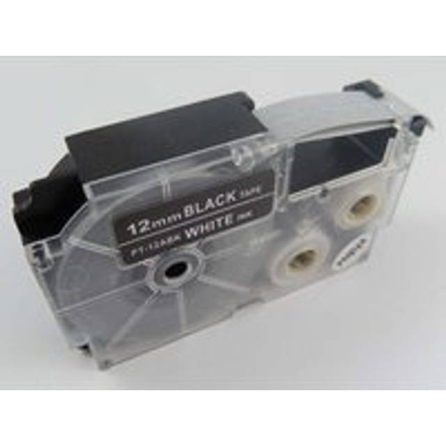 Vhbw - Label Tape compatible with Casio KL-HD1, KL-P1000 Label Printer 12mm White on Black