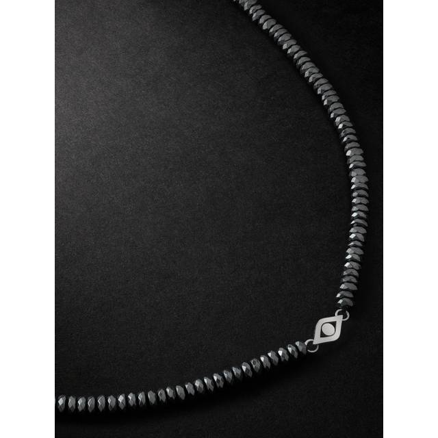 Sydney Evan - White Gold Hematite Beaded Necklace - Men - Black