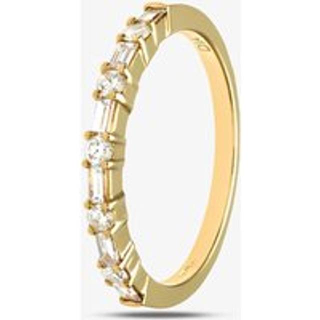18ct Yellow Gold 0.45ct Baguette & Brilliant Cut Diamond Half Eternity Ring PR09207 18KY K