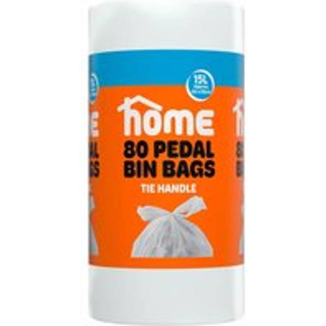 HOME 80pk Tie Handle Pedal Bin Bags 15L