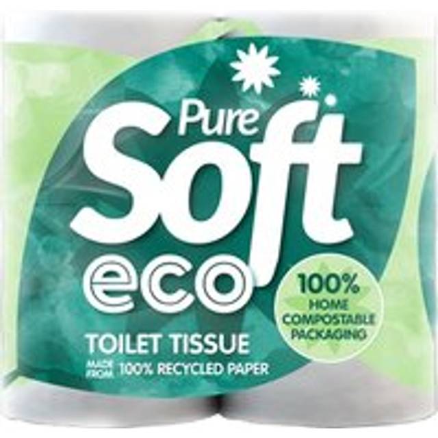 White Eco 2 Ply 100% Recycled Toilet Roll 170 Sheets (1 x 40)