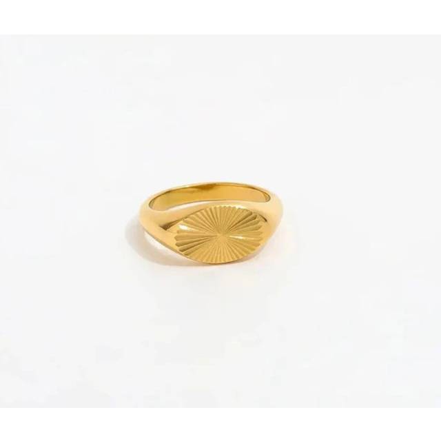 Muun studios Sun Signet Oval Ring 18K Guldbelagt R025 - Guld