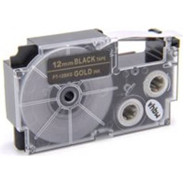 Vhbw - Label Tape compatible with Casio KL-HD1, KL-P1000 Label Printer 12mm Gold on Black