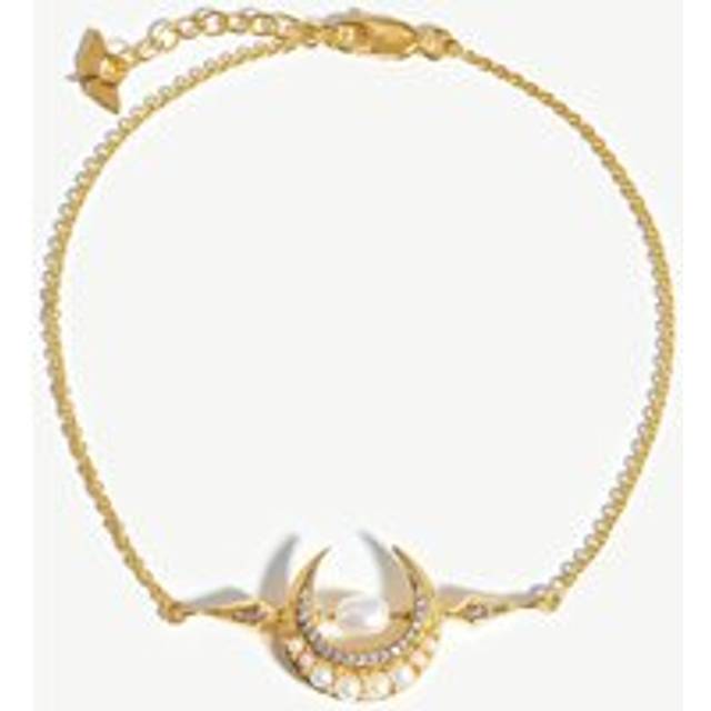 Harris Reed Crescent Moon Pearl Bracelet | 18ct Gold Vermeil/Pearl