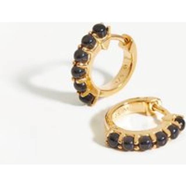Gemstone Huggies | 18ct Gold Vermeil/Black Onyx