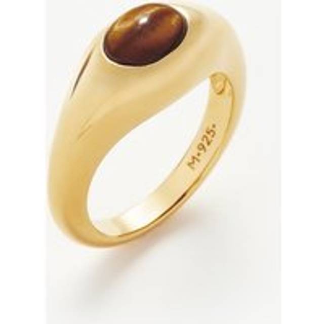 Savi Sculptural Gemstone Stacking Ring | 18ct Gold Vermeil/Tigers Eye