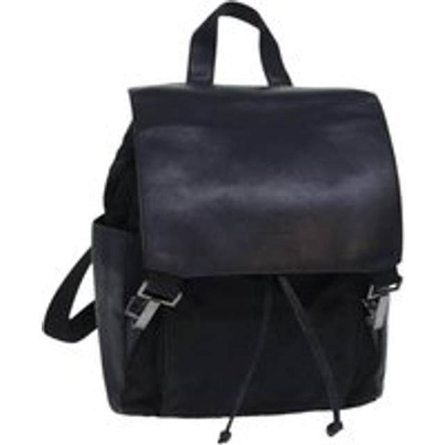 Preloved Leather Backpack with Drawstring Closure Women - Black - One Size