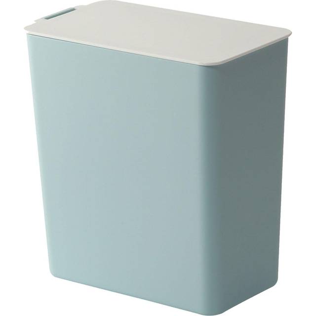 Mini Trash Can Desktop Countertop Garbage Bin Plastic Kitchen Waste Basket with Lid Light Blue light blue
