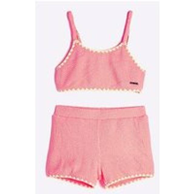 River Island Girls Textured Bikini Set - Orange, Coral, Size 7-8 Years - 7-8 YEARS