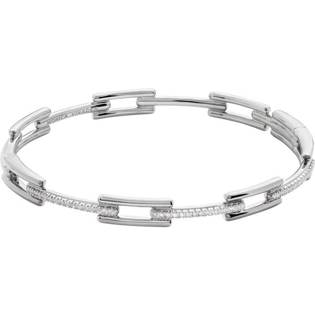 Monica Vinader Lab Grown Diamond Signature Link Skinny Bangle
