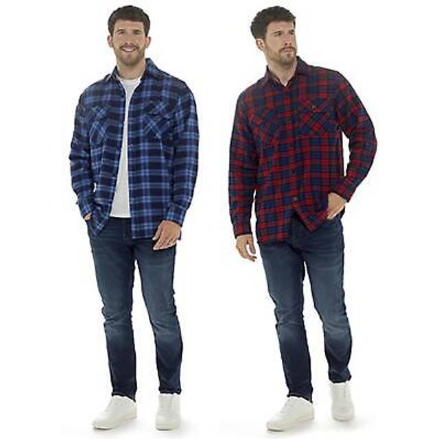 A2z mens shirt yarn dyed quilted check shirt lumberjack outside brushed shirt