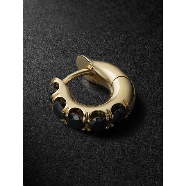 Spinelli Kilcollin - Mini Macro Gold Diamond Single Hoop Earring - Men - Black