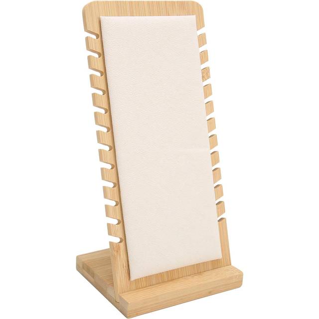 Necklace Display Stand Detachable Stable Base Freestanding Jewelry Holder Tool for 12 Chains Beige