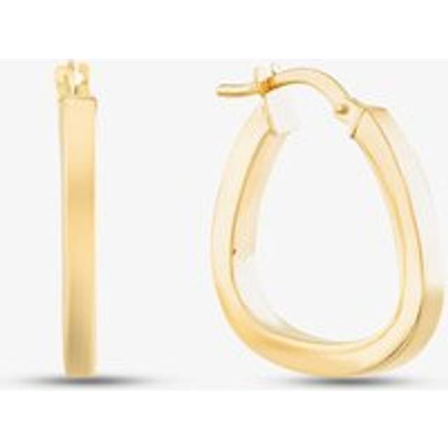 9ct Yellow Gold Triangular Creole Hoop Earrings 1.52.9679