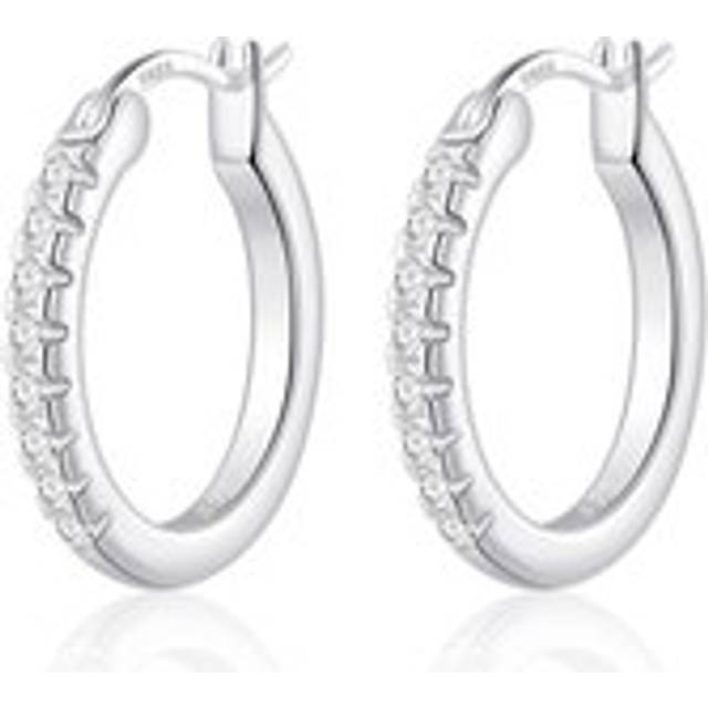 Sterling silver crystal hoop earrings created with zircondia® crystals