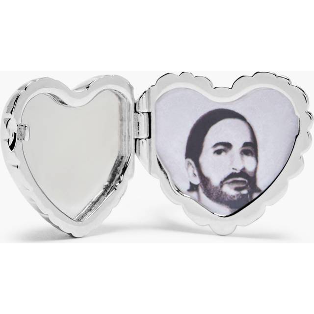MARC JACOBS Marc Jacobs The Heart Balloon Locket Ring in Light Antique Silver, Size 8