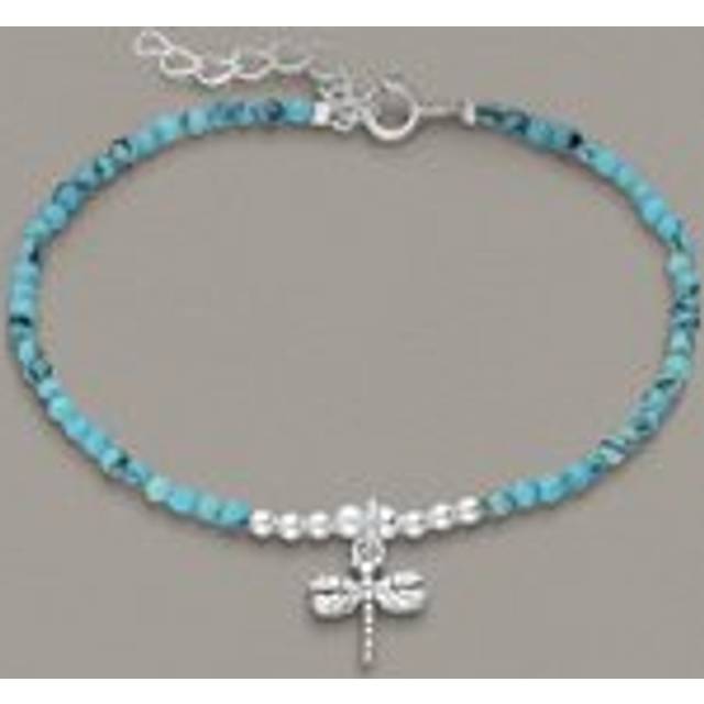 John Greed Tempest Meadow Silver Turquoise Dragonfly Bracelet For Women - blue/silver