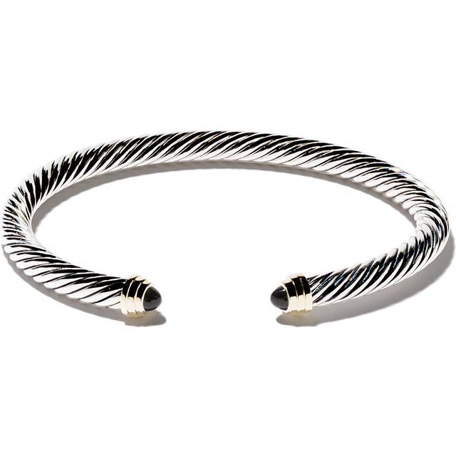 David Yurman - 14kt yellow gold and sterling silver Classic Cable bracelet (5mm) - women - Onyx/14kt Gold/Silver - L
