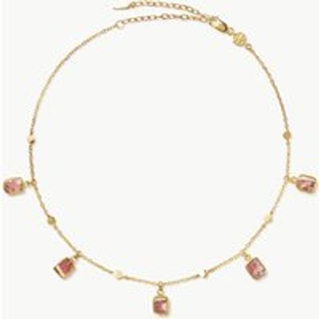 Lena Charm Choker | 18ct Gold Plated/Rhodochrosite